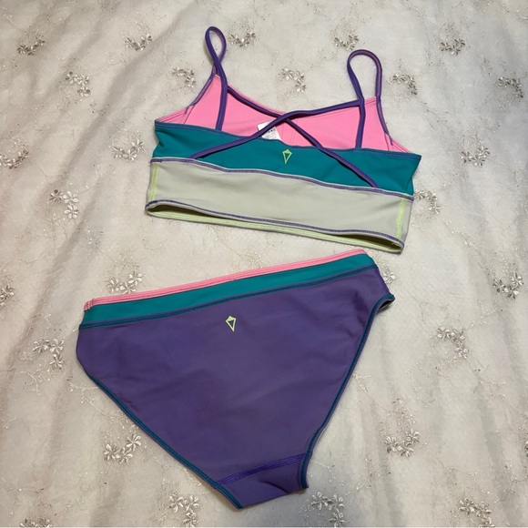 Ivviva by Lululemon Two Piece Colorblock Bikini Set Size 12 - Picture 2 of 3